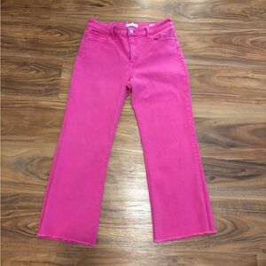 hot pink mid rise jeans